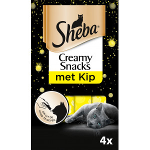 Afbeelding Sheba Creamy Snacks 4x12 g - Kattensnack - Kip door Brekz.nl