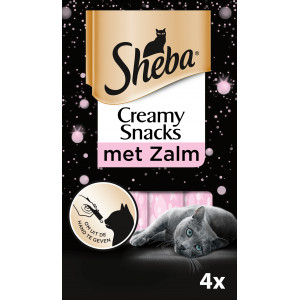 Afbeelding Sheba Creamy Snacks 4x12 g - Kattensnack - Zalm door Brekz.nl