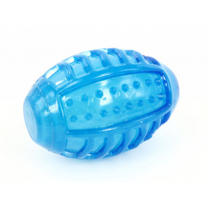 Afbeelding TPR rugby bal voor de hond Geel M 5 x 7,8 cm per 2 door Brekz.nl