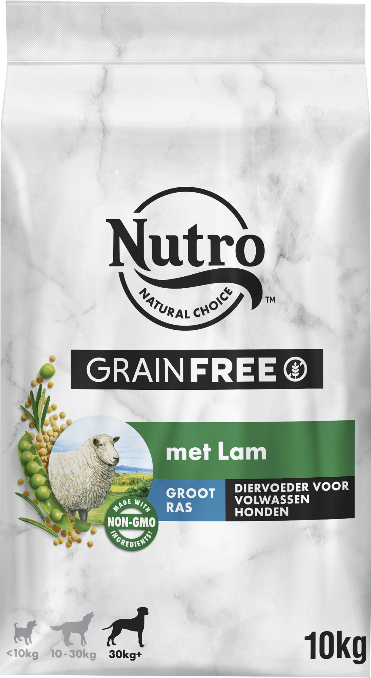 Afbeelding Nutro Grain Free Adult Large met lam hondenvoer 10 kg door Brekz.nl