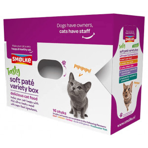 Afbeelding Smolke Soft Paté Variety Box - Kattenvoer - Mix 16x80 g door Brekz.nl