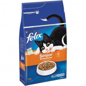 Felix Senior Sensations kip, granen, groentensmaak kattenvoer 4 kg