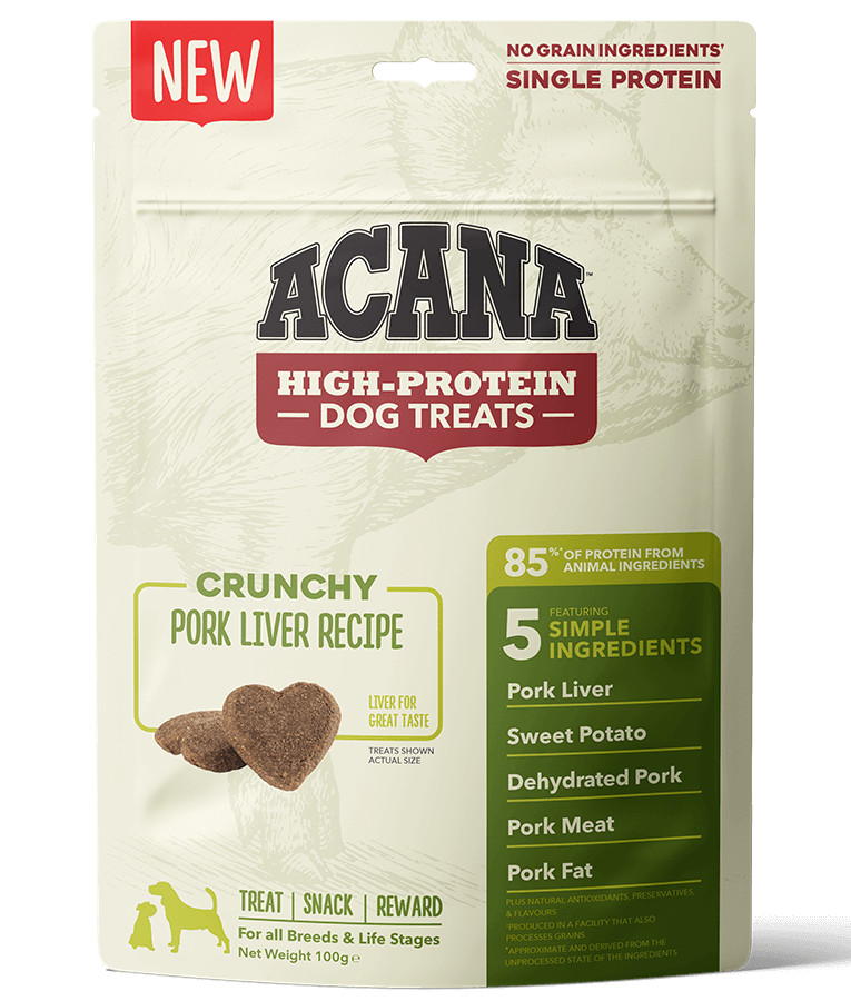 Afbeelding van 6 verpakkingen Acana High-Protein varkenslever hondensnacks