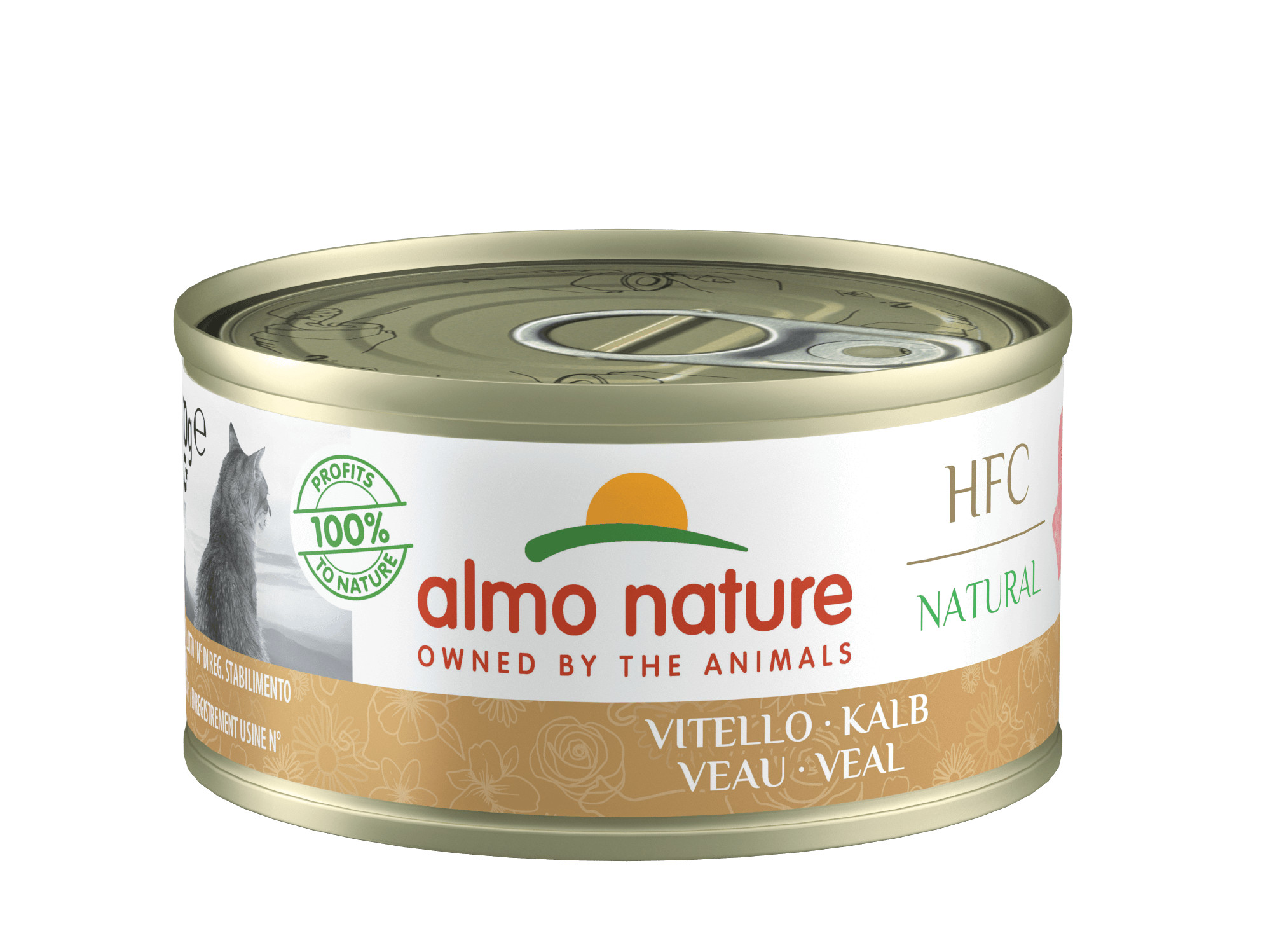 Afbeelding van 24x70 g Natural kalf natvoer kat (70 g) Almo Nature