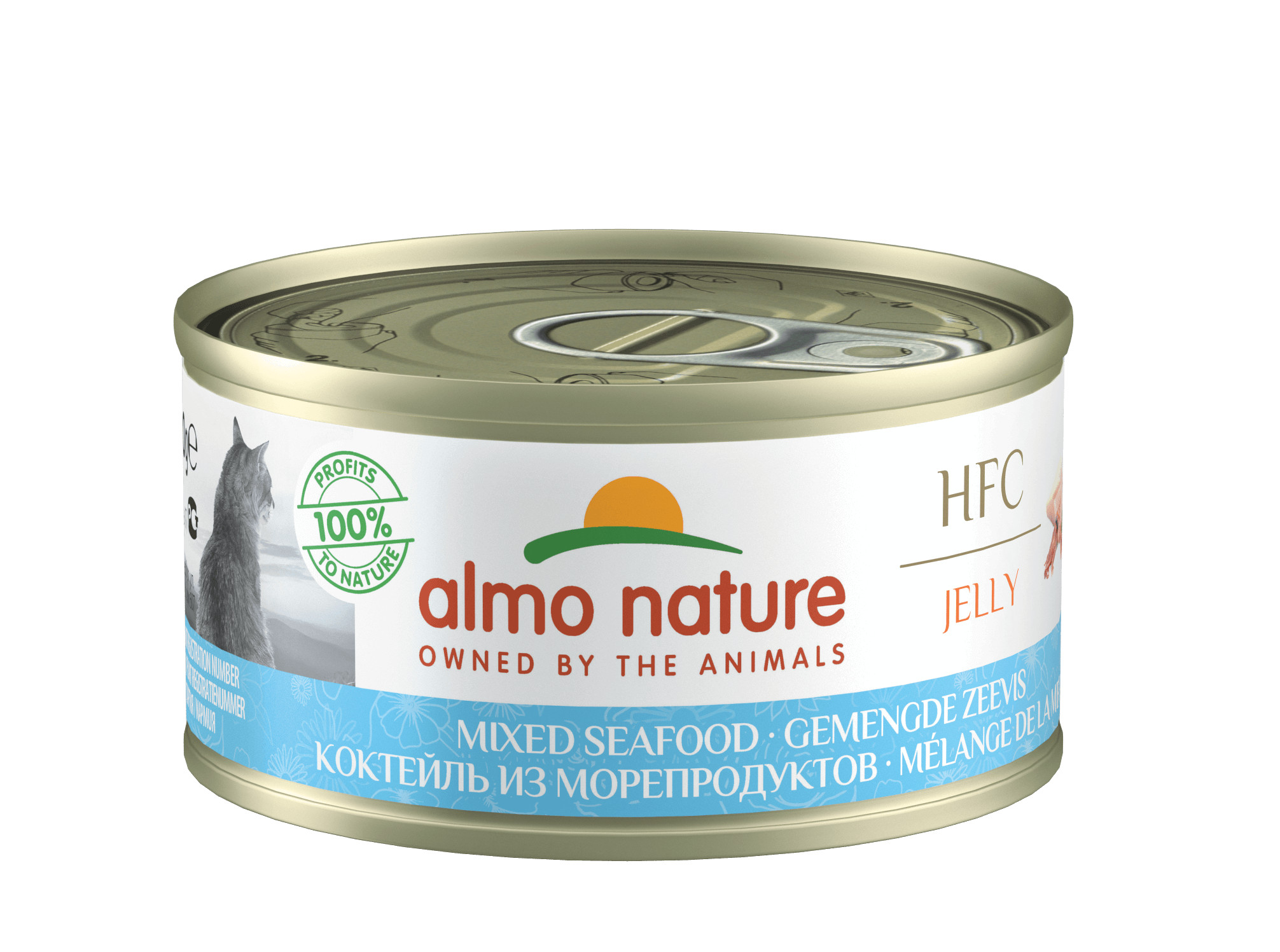 Afbeelding van 18x70 g Jelly gemengde zeevis natvoer kat (70 g) Almo Nature