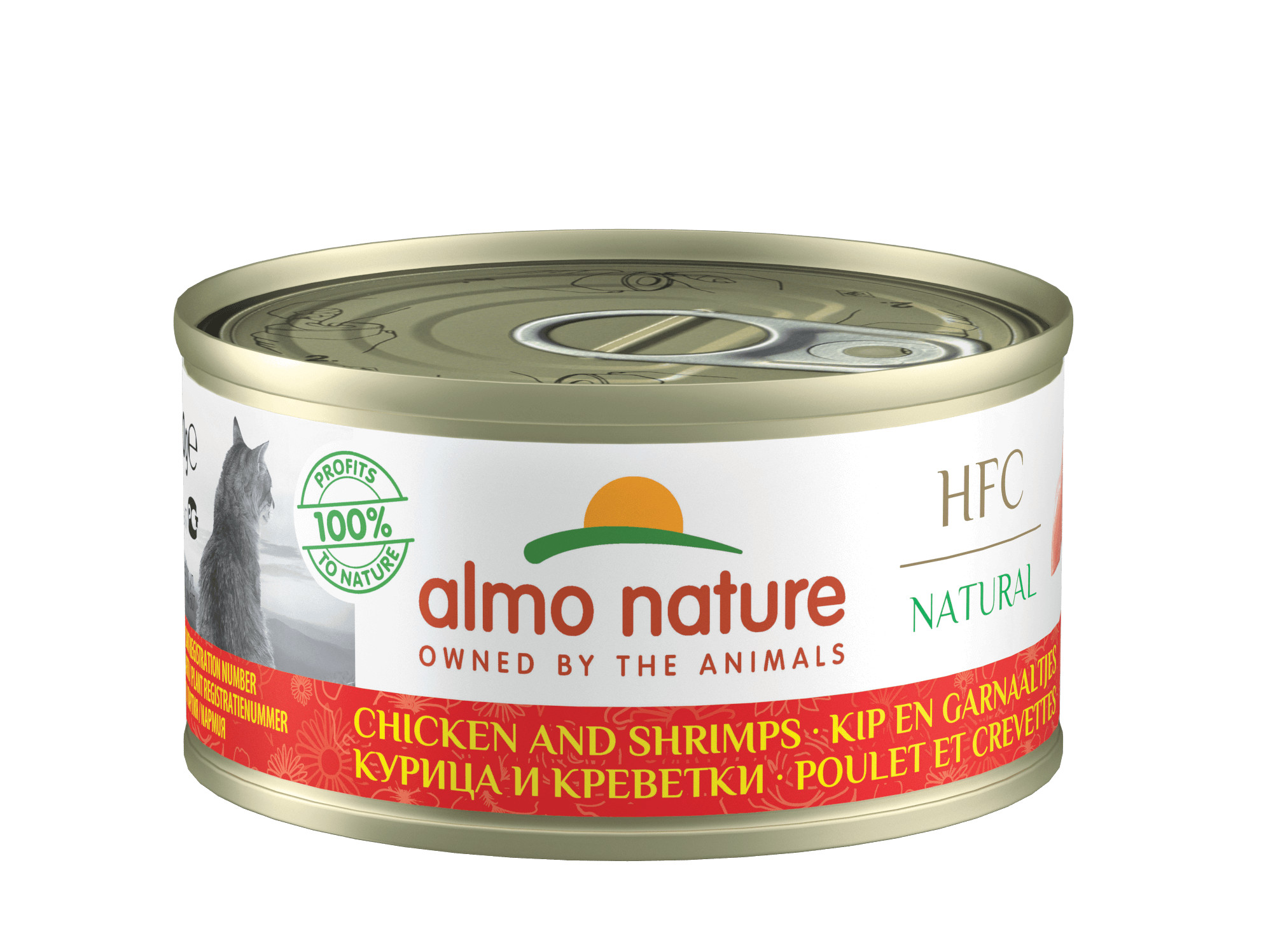 Afbeelding van 6x70 g 70gr Natural kip en garnaaltjes () Almo Nature Kattenvoer