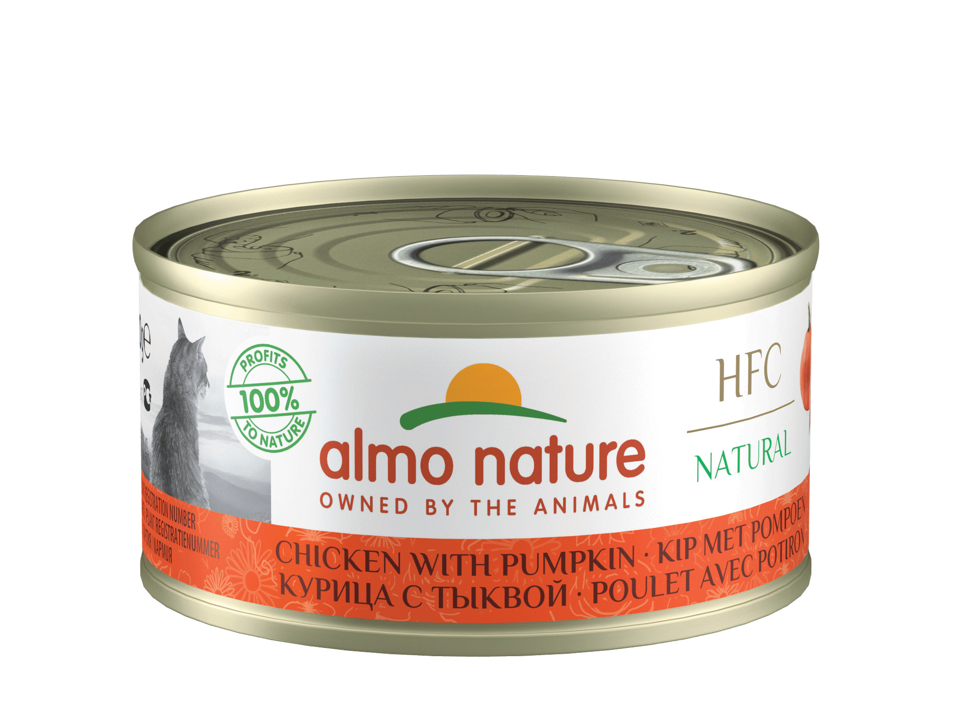 Afbeelding van 24x70 g 70 g Natural kip met pompoen () Almo Nature Kattenvoer