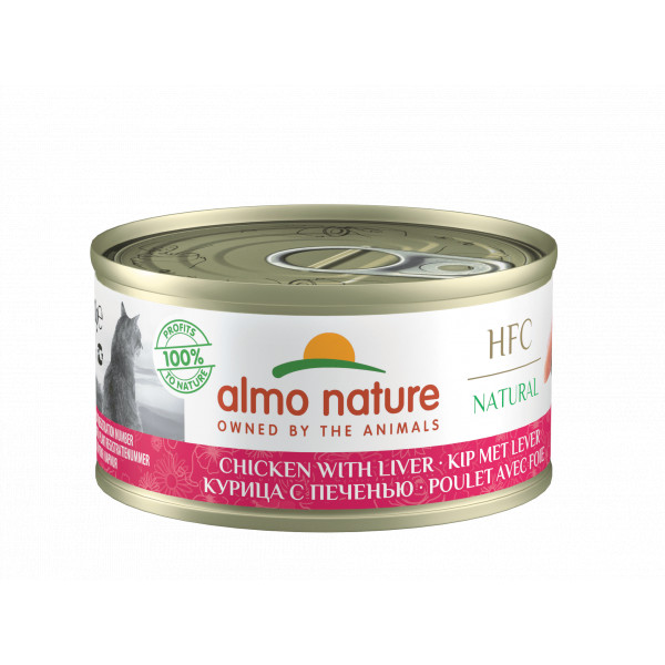 Almo Nature HFC Natural kip met lever (70 gram) 18 x 70 g