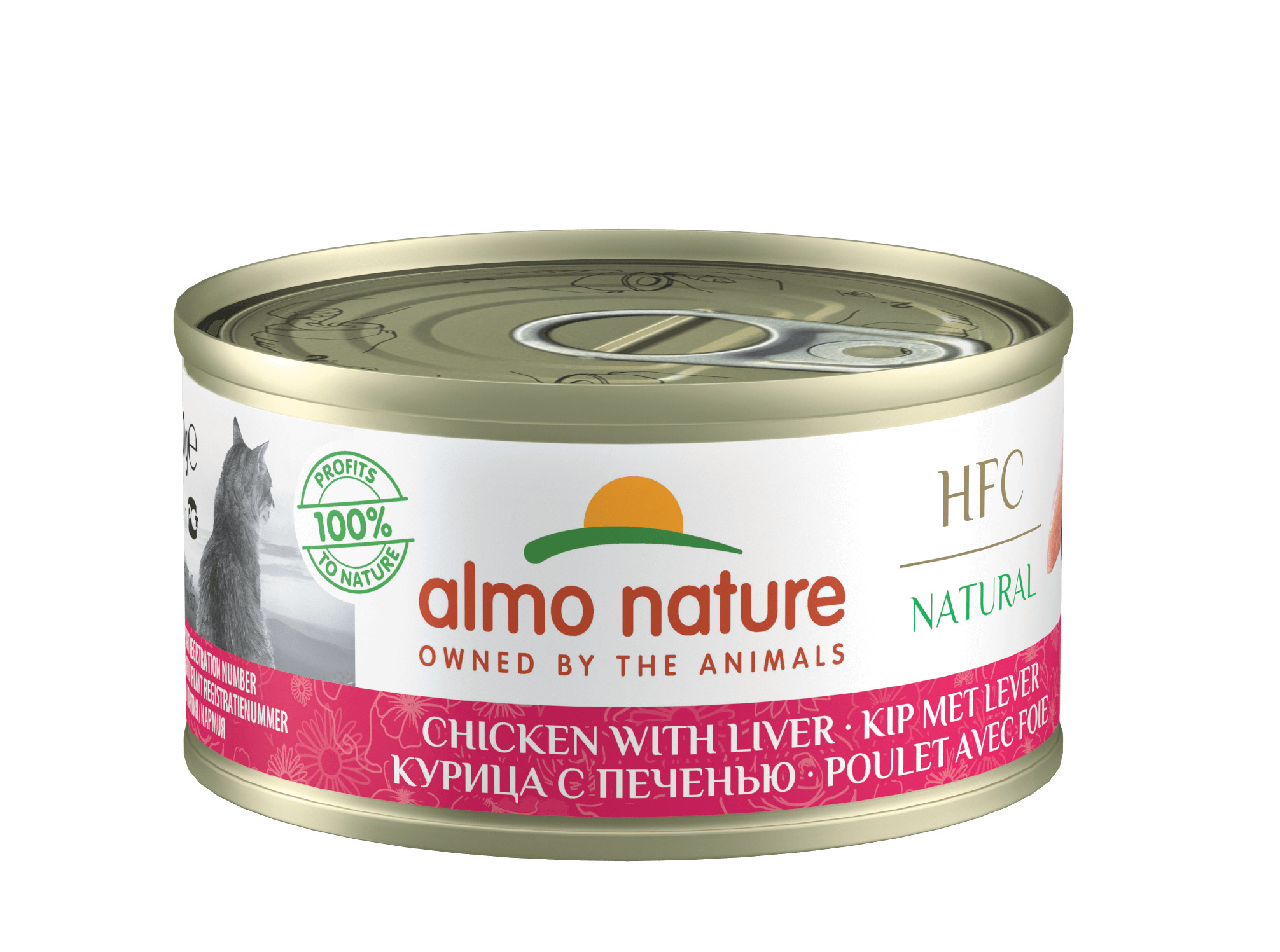 Afbeelding van 12x70 g Natural kip met lever natvoer kat (70 g) Almo Nature