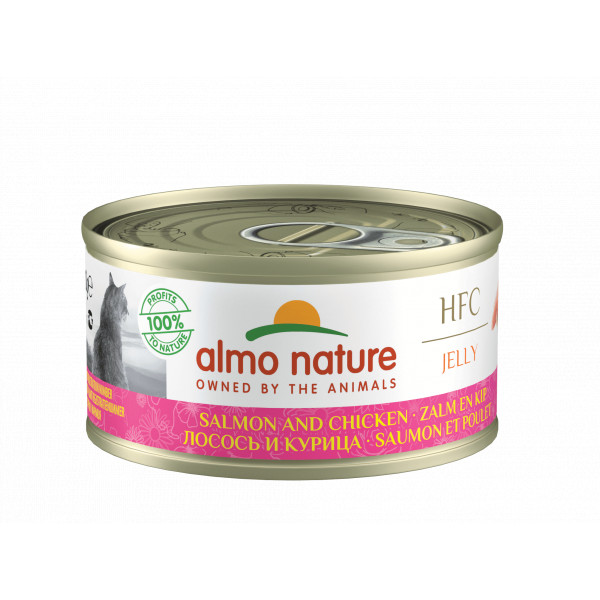 Almo Nature Almo Nature HFC Jelly zalm en kip natvoer kat (70 g) 12 x 70 g