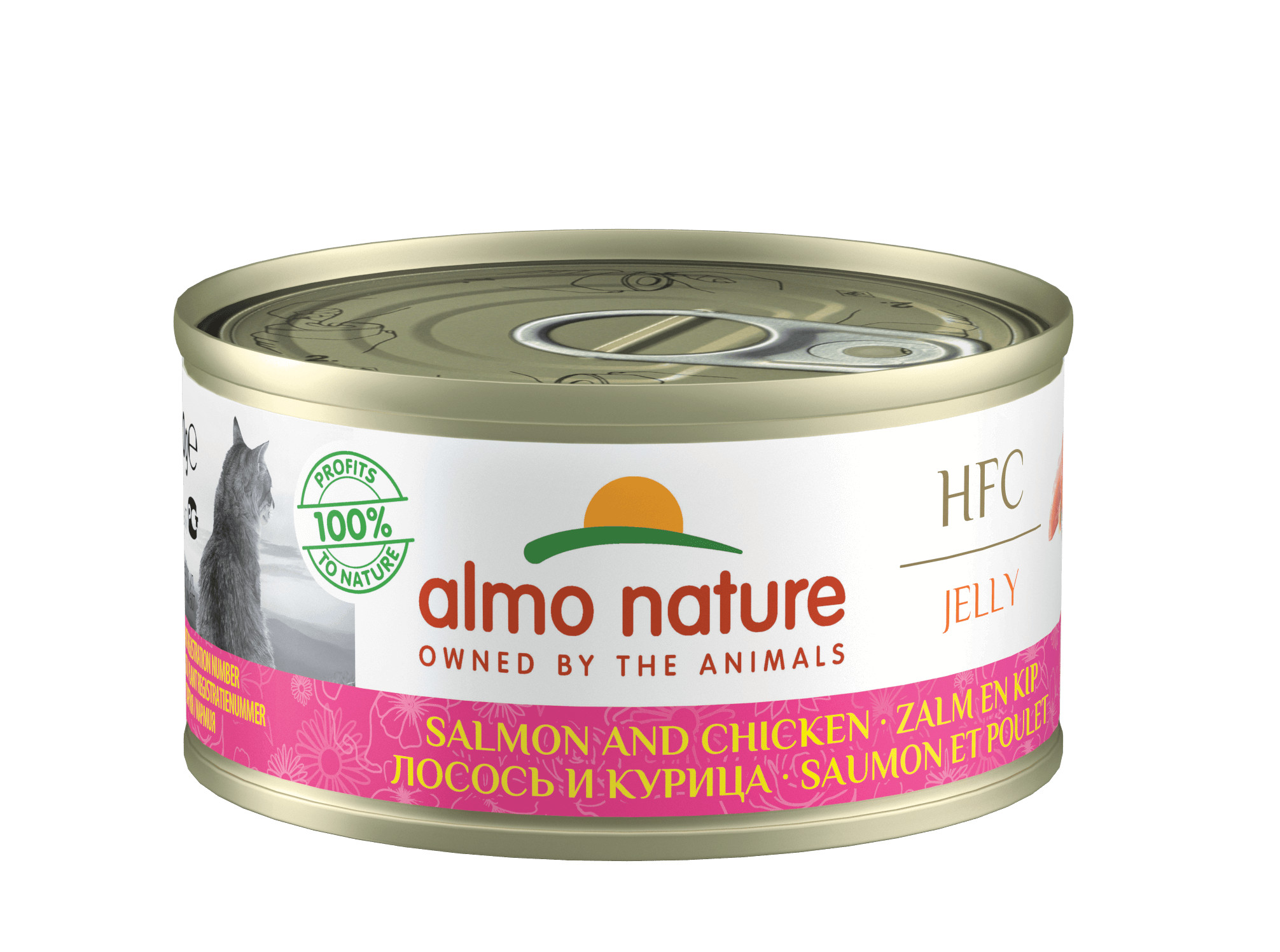 Afbeelding van 6x70 g 70gr Jelly zalm en kip () Almo Nature Kattenvoer