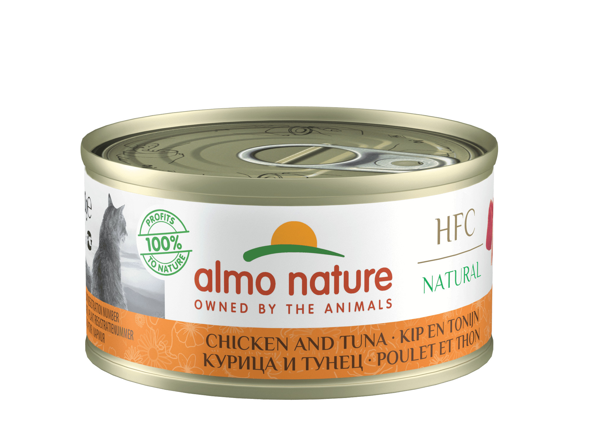 Afbeelding van 12x70 g 70gr Natural kip en tonijn () Almo Nature Kattenvoer