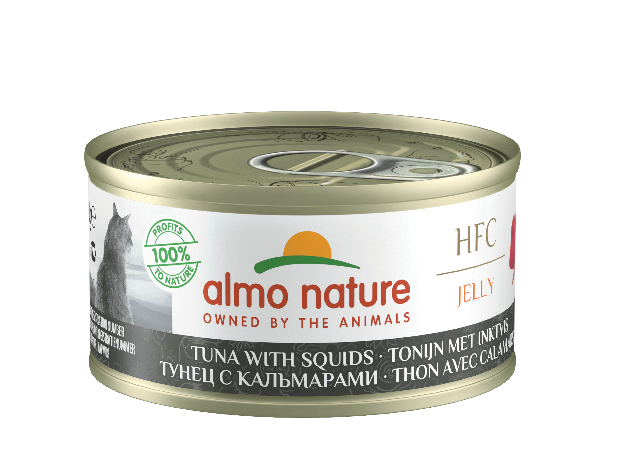 Afbeelding van 6x70 g 70gr Jelly tonijn met inktvis () Almo Nature Kattenvoer