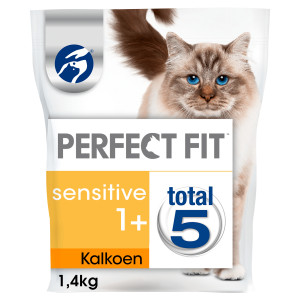 Afbeelding Perfect Fit Droogvoer Sensitive Kalkoen - Kattenvoer - 1.4 kg door Brekz.nl
