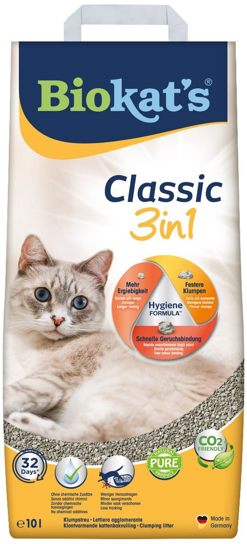 Afbeelding van 10 Liter Kattengrit | Biokat's Classic 3 In 1 Kattenbakvulling