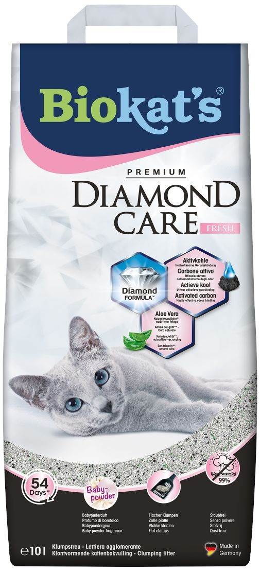 Afbeelding van 3x10 Liter Kattengrit | Vermindert Nare Geuren | Biokat’s Diamond Care Fresh Kattenbakvulling