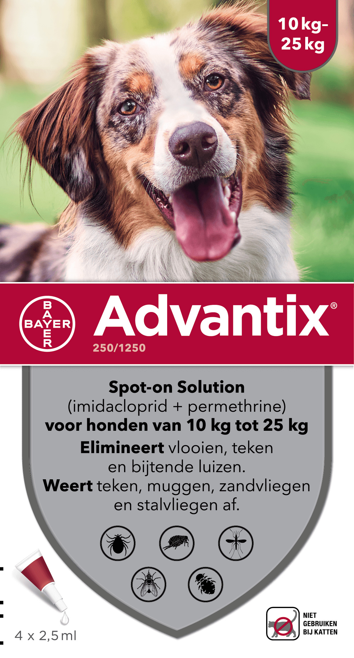 Advantix 250/1250 voor honden van 10 tot 25 kg