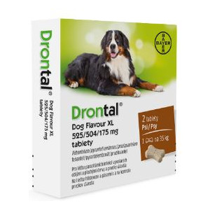 Drontal Large Dog / XL 525/504/175 mg ontwormingsmiddel 4 Tabletten