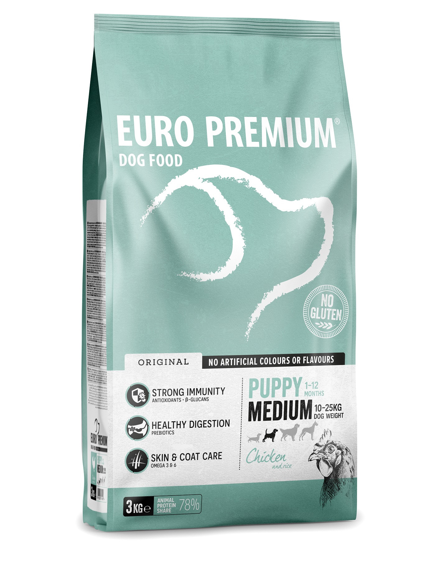 Euro Premium Medium Puppy Chicken & Rice hondenvoer