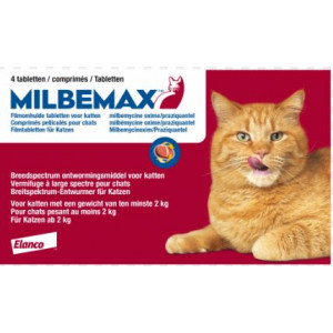 Milbemax ontwormingstabletten grote kat 4 st