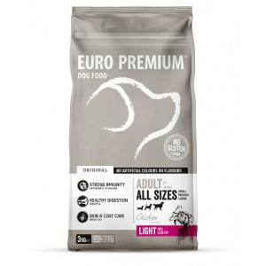 Euro Premium Adult Light w/Chicken & Rice hondenvoer 2 x 3 kg