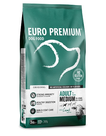 Euro Premium Medium Adult Lamb & Rice hondenvoer