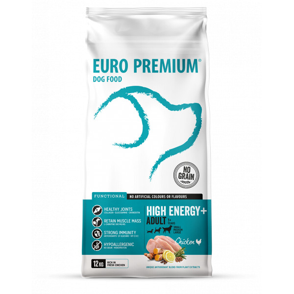 Euro Premium Euro Premium Grainfree Adult High Energy+ Chicken & Potato hondenvoer 12 kg
