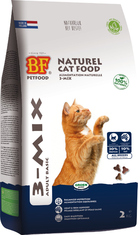 Afbeelding van 10 kg BF Petfood 3-Mix Adult kattenvoer