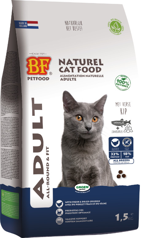 Afbeelding van 2 x 10 kg BF Petfood Adult Allround & Fit kattenvoer