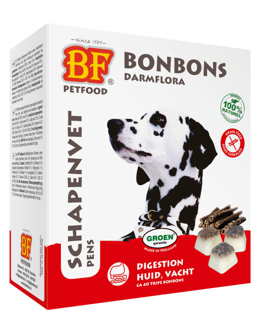 Afbeelding van 1 Verpakking Hondensnacks | BF Petfood Schapenvet Maxi Bonbons Met Pens Biofood