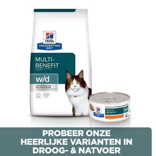 Hill's Prescription Diet W/D Multi-Benefit kattenvoer met kip