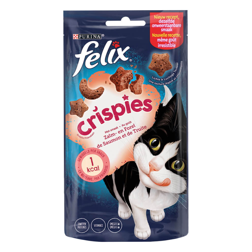 Felix Crispies Snacks zalm- & forelsmaak kattensnoep