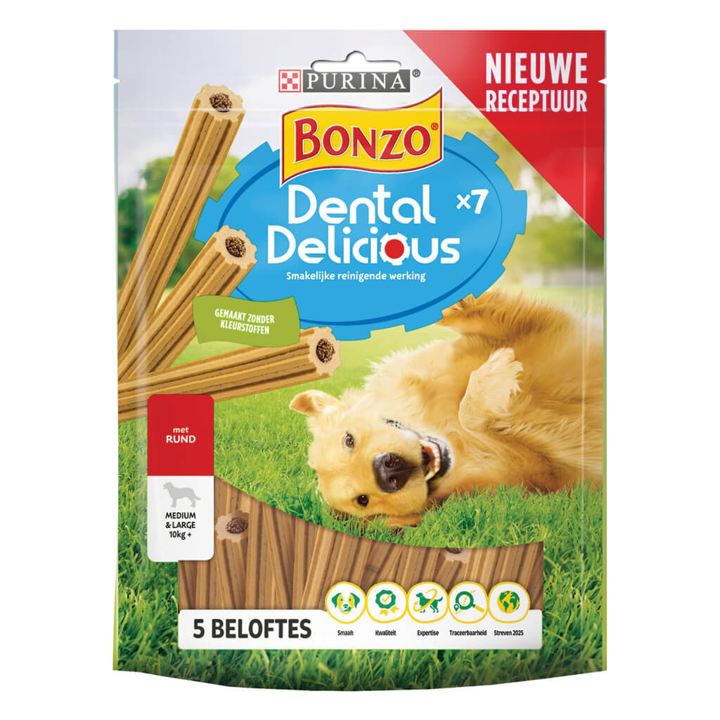 Bonzo Dental Delicious Rund Medium voor de hond