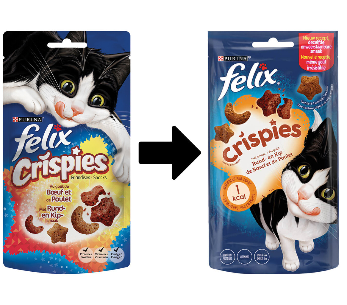 Felix Crispies Snacks rund- & kipsmaak kattensnoep