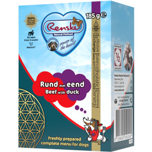 Afbeelding Renske rund met eend Vers Bereid nat hondenvoer 12 x 185 gr door Brekz.nl