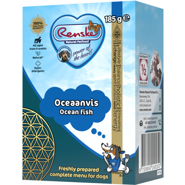 Renske Renske vers bereid oceaanvis natvoer hond (tetra) 12 x 185 g