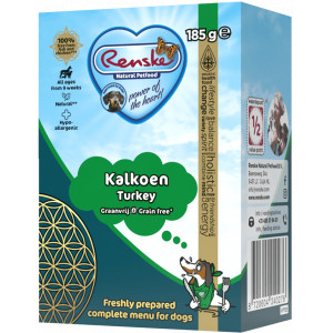 Afbeelding Renske Graanvrij kalkoen Vers Bereid nat hondenvoer 24 x 185 gr door Brekz.nl