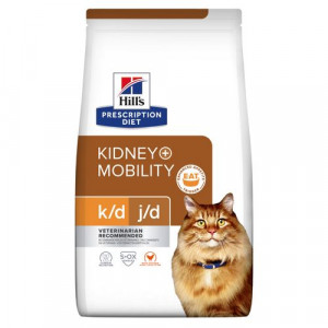Hill's Prescription Diet K/D J/D Kidney + Mobility kattenvoer met kip 3 x 3 kg