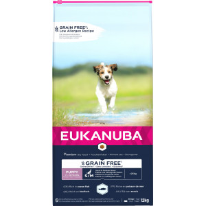 Afbeelding Eukanuba Puppy & Junior S/M graanvrij zeevis hondenvoer 3 kg door Brekz.nl