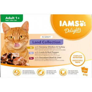 Afbeelding Iams cat delights multipack land collection kattenvoer 12x85 gr door Brekz.nl