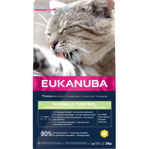 Eukanuba Adult Hairball Control met kip kattenvoer 2 kg