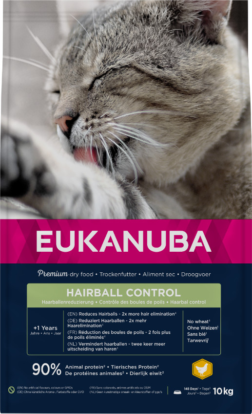 Eukanuba Adult Hairball Control met kip kattenvoer