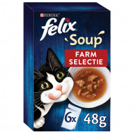 Felix Soup Original Farm Selectie kattensoep 8 x (6 x 48 g)