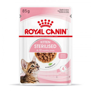 Royal Canin Kitten Sterilised natvoer kat zakjes 85 g 2 x (12 x 85 gr ) Gravy
