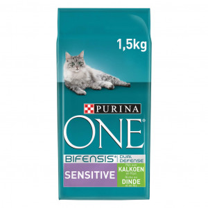 Purina One Sensitive met kalkoen kattenvoer 2 x 1,5 kg