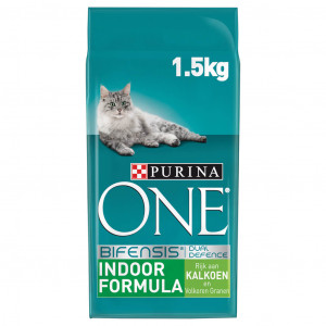 Afbeelding Purina One Indoor Kalkoen kattenvoer 3 kg door Brekz.nl