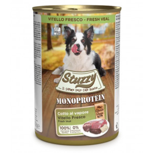 Stuzzy Monoprotein kalfsvlees nat hondenvoer 400 gr. 4 dozen ( 24 x 400 gr.)
