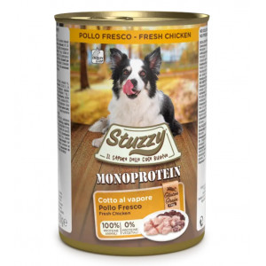 Stuzzy Monoprotein kip nat hondenvoer 400 gram 2 dozen ( 12 x 400 gr.)