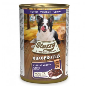 Stuzzy Monoprotein hertenvlees nat hondenvoer 400 gram 4 dozen ( 24 x 400 gr.)