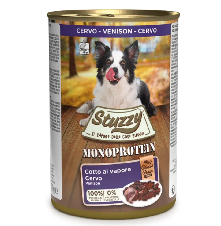 Stuzzy Monoprotein hertenvlees nat hondenvoer 400 gr.
